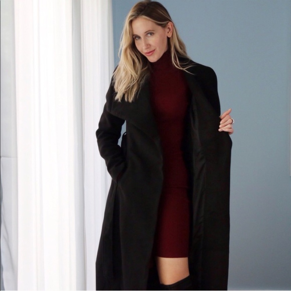 City Black Belted Coat